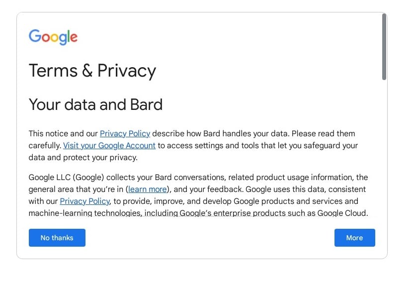 Google Bard AI 