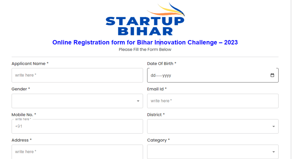 bihar innovation challenge 2023 Apply